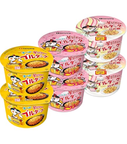 Amazon.co.jp: ブルダック炒め麺 ビッグカップ 人気3個セット お手拭き